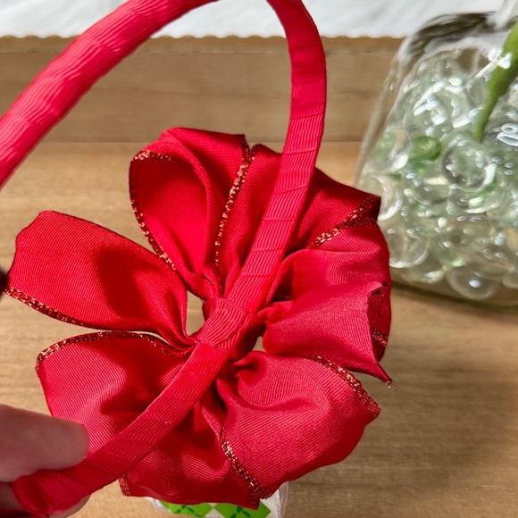Girls Red & Green Argyle Christmas Bow Headband | Layered Bow Headband - Picture 8 of 9